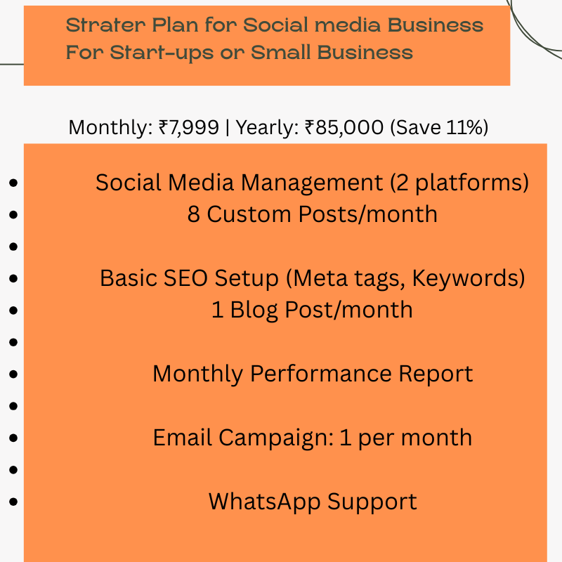 Digital Marketing services package for startups